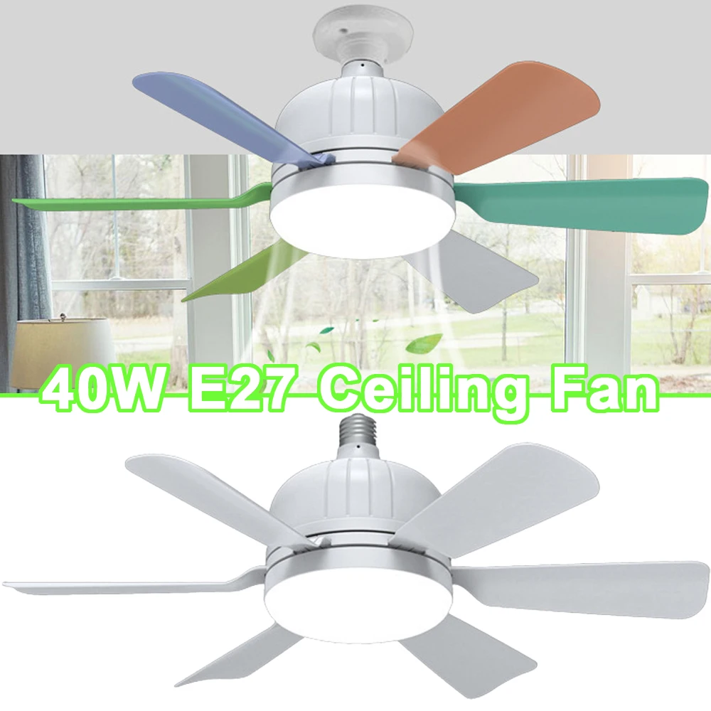 

40W E27 Ceiling Fan Light Remote Control Dimmable Fans with LED Light Smart Wireless Electric Fan for Bedroom Living Room 선풍기