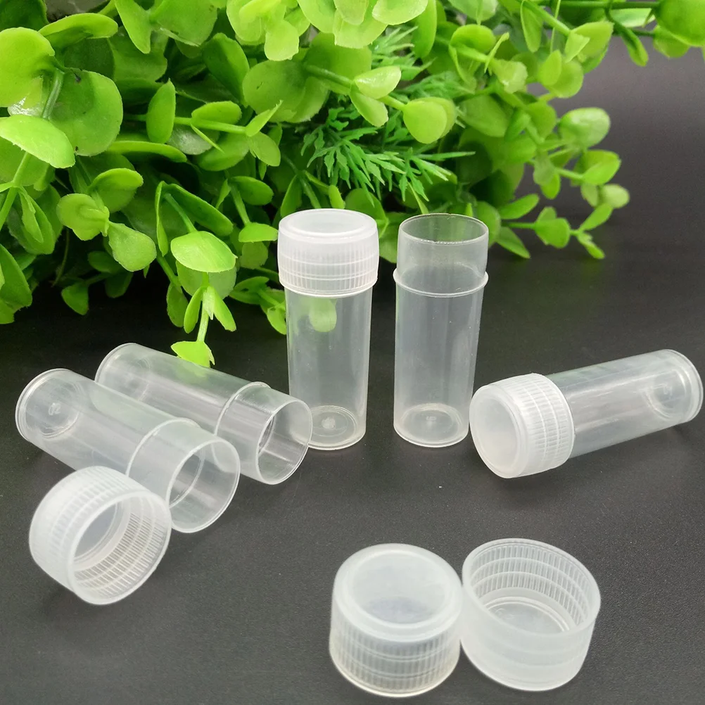 100pcs 5ml Transparent PP Container Empty Tubes Plastic Bottles Transparent Beads Organizers Boxes Bottles