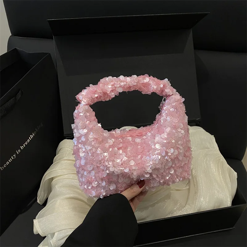 

2025 New Sparkly Tote Bag Women Fashion Crossbody Chain Purse Elegant Versatile Shoulder Bag Hot Sale​