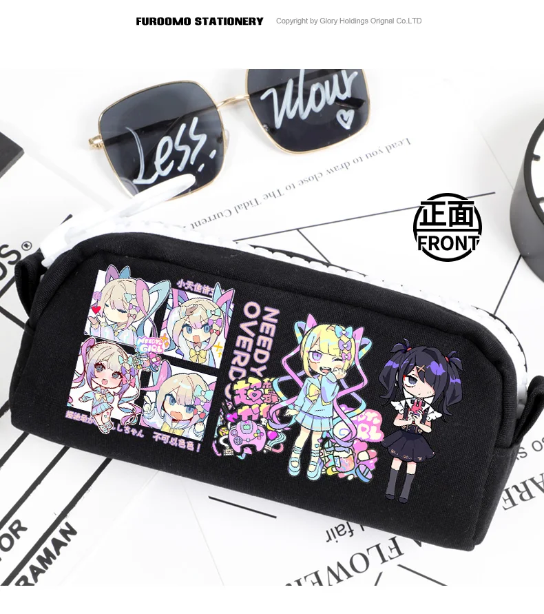 Anime NEEDY GIRL OVERDOSE Pencil Case Oxford Canvas Storage Bag Pencil Box Pencilcase School Pen Bag 1752