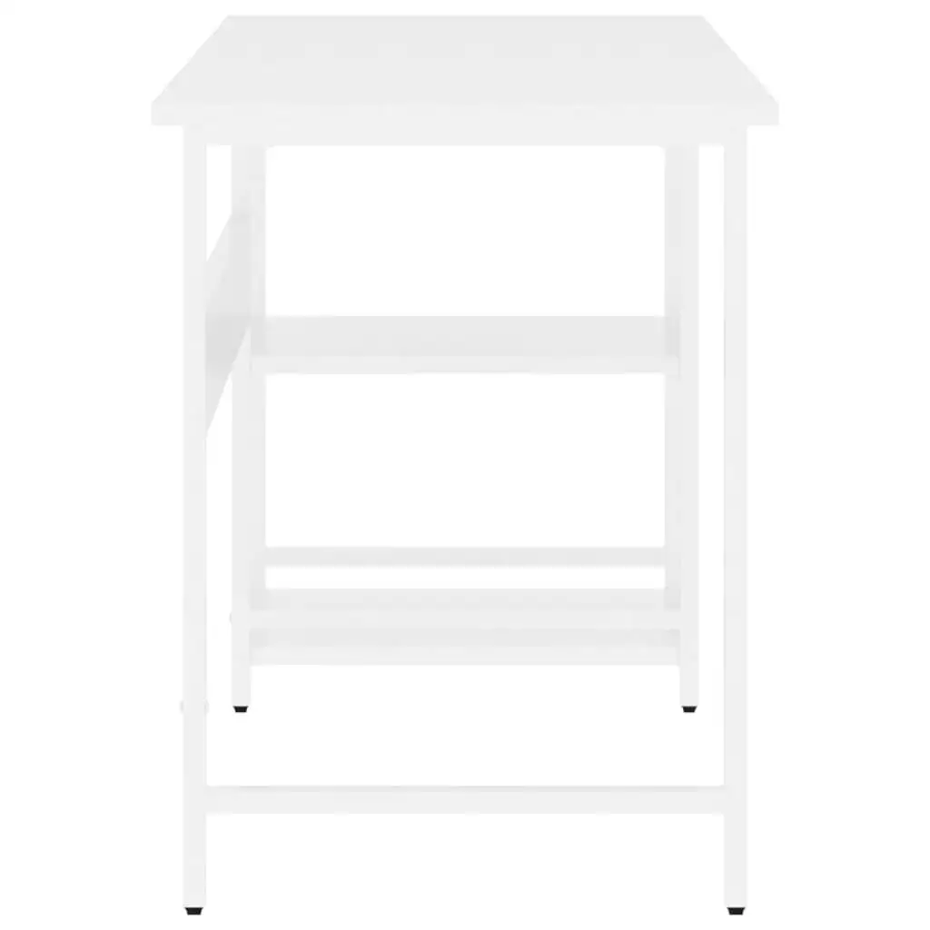 Computer Desk White Powder Coated Metal Medium Durable