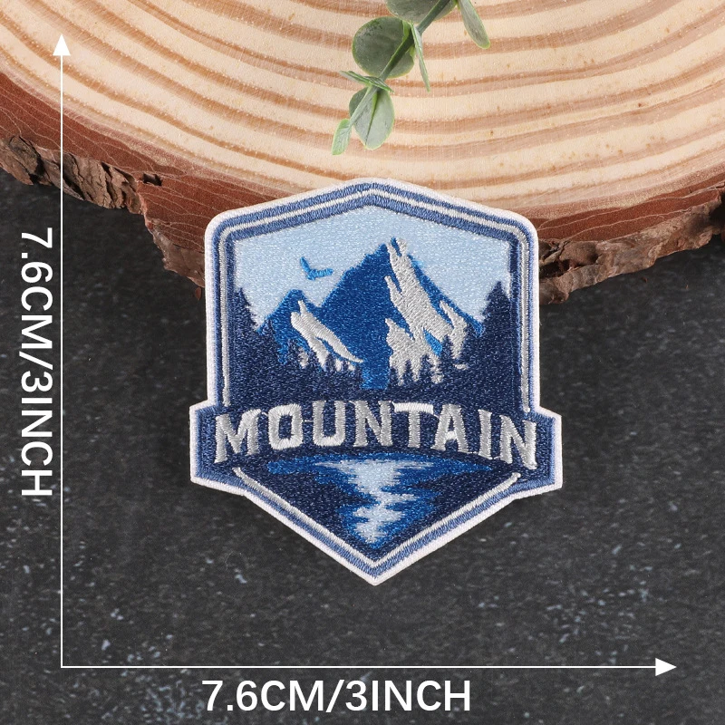 Mountain Camping Travel Embroidered Round Badges Armbands Clothing Accessories Patch Embroidery Iron on patch for Clothing