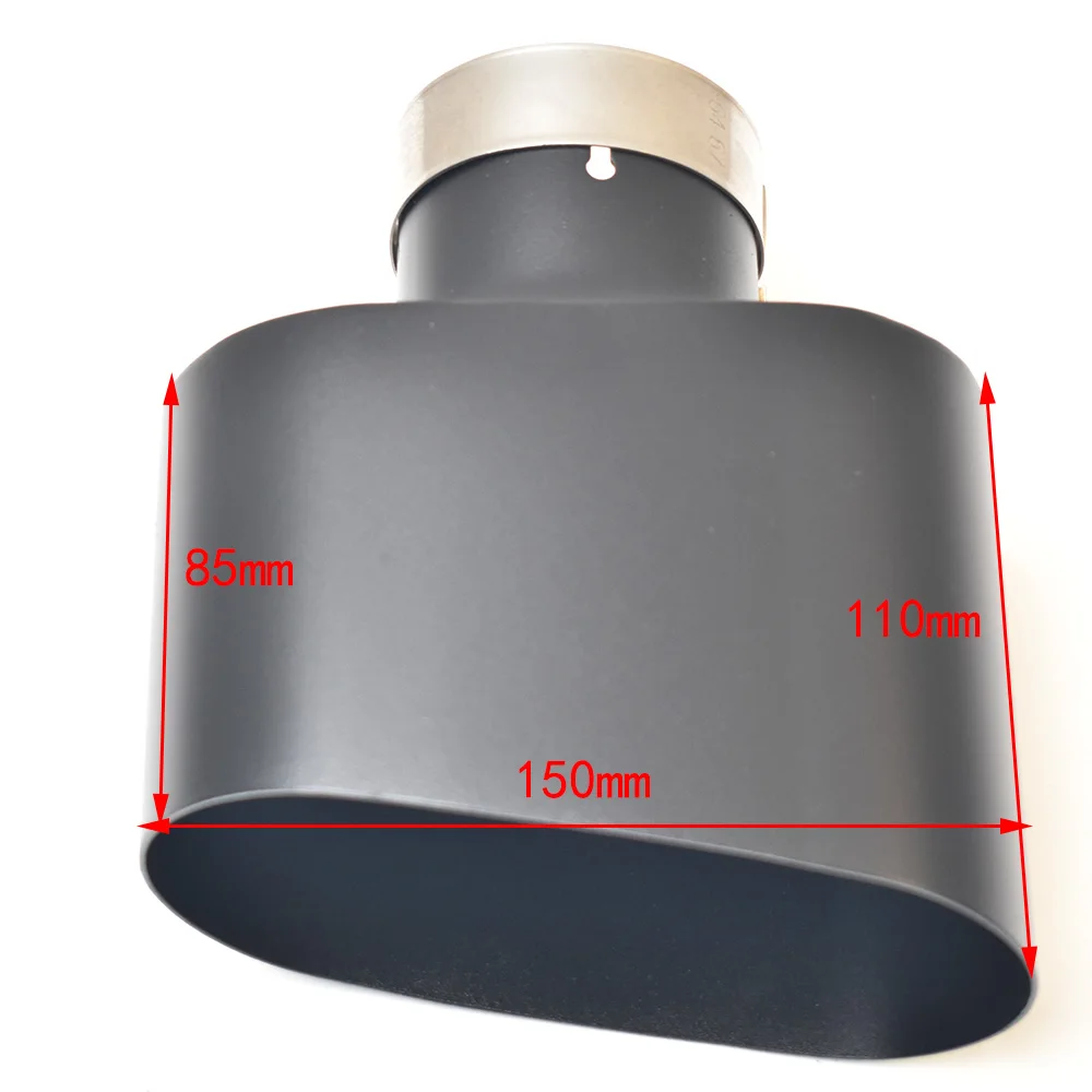 Matt Black Exhaust Muffler End Tip for Car 150mm Width with Slash Cut