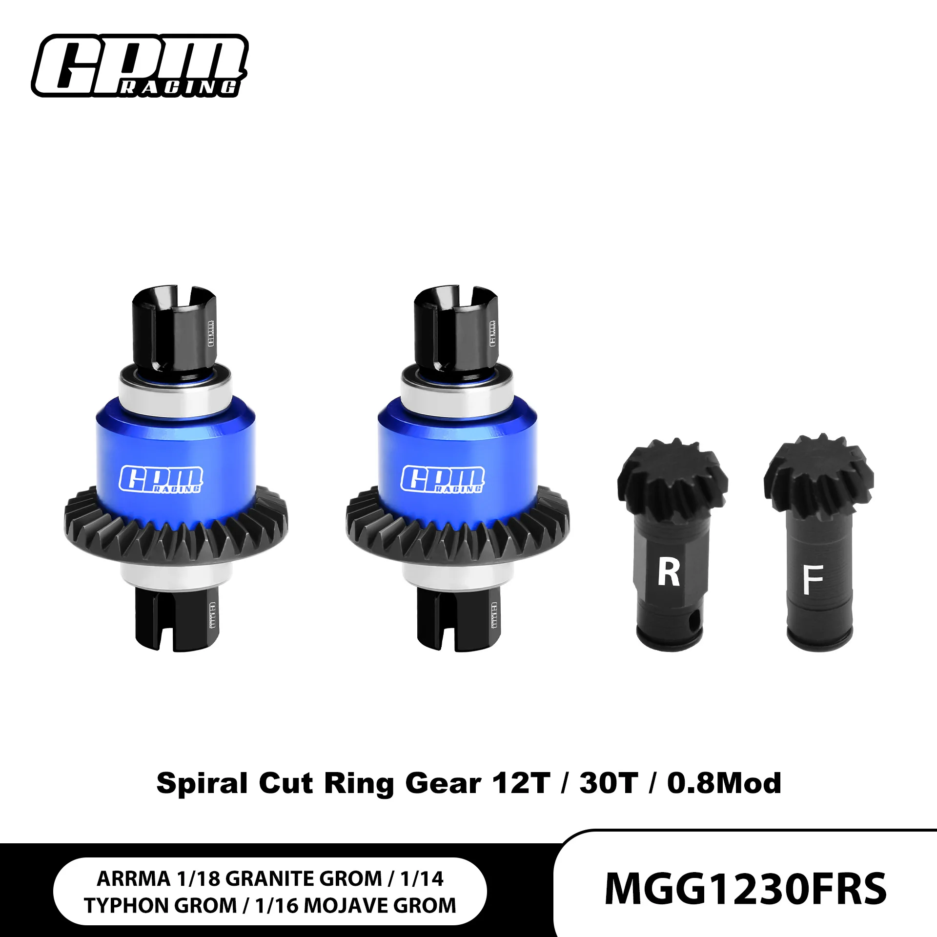 

Front Rear Differential 12/30T 0.8Mod 4140 Carbon Steel for ARRMA 1/18 Granite 1/14 Typhon 1/16 Mojave GROM RC Car Upgrade Part