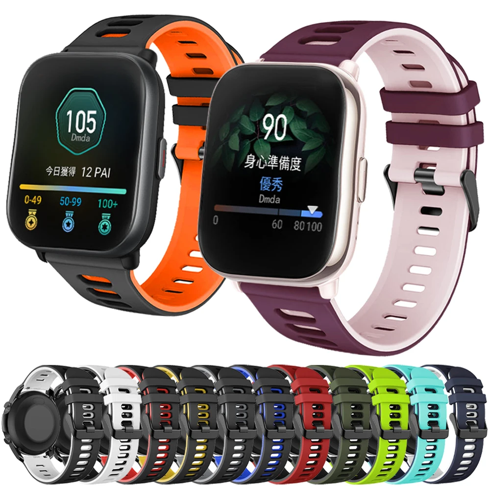 Correa de reloj de silicona para Amazfit GTS 2 3 4 Mini correa para Amazfit Bip Band GTR 2 3 4 42mm pulsera 20mm 22mm Accesorios