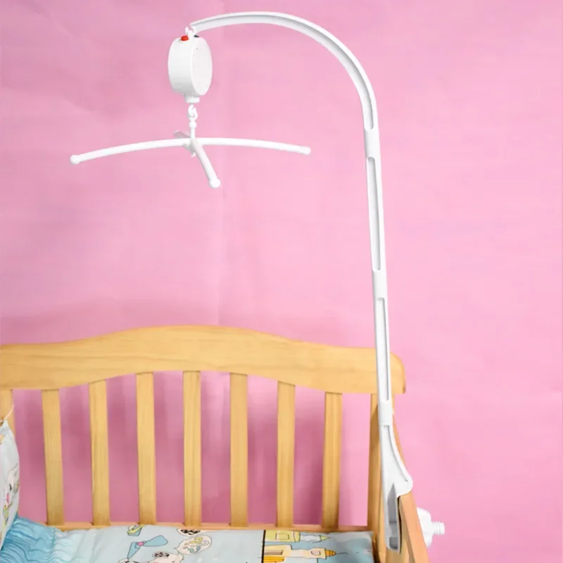 Campana de cama móvil para cuna de bebé, soporte de brazo de juguete infantil, caja de música de viento, carrusel, juego de soporte, color blanco