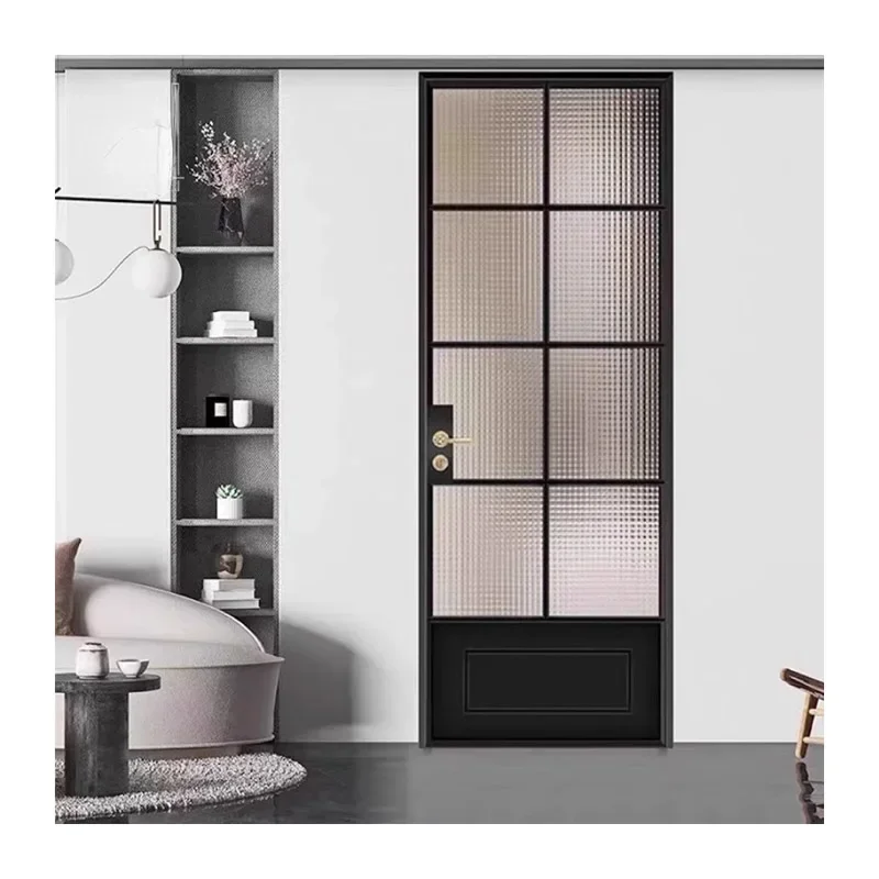 Wish Popular Design Interior Door Swing Glass Door Glass Aluminum French Door