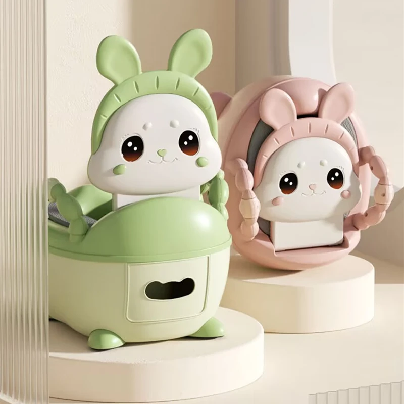 Cute Rabbit Potties & Seats Kids Toilet Training Thickened Boys Girls Pot Infant Urinal Basin Smooth Potty Travel Toilet Outdoor