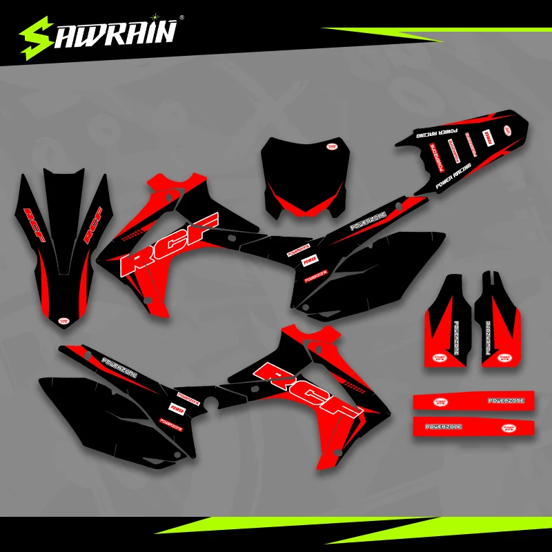 

Sawrain Motorcycle Graphics Backgrounds Decal Stickers Kits for HONDA 14-17CRF250 13-16CRF450 04