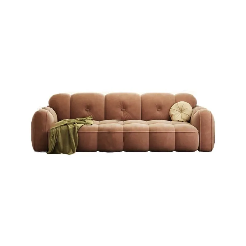 High-end marshmallow cloud single fabric sofa, living room simple small apartment compression sofa bed custom home