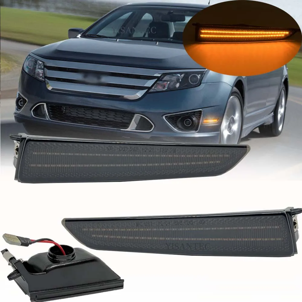 

2pcs Amber Yellow Led Front Bumper Side Signal Parking Marker Light Lamps For 2010-2012 Ford Fusion Turn Signal Light 12V