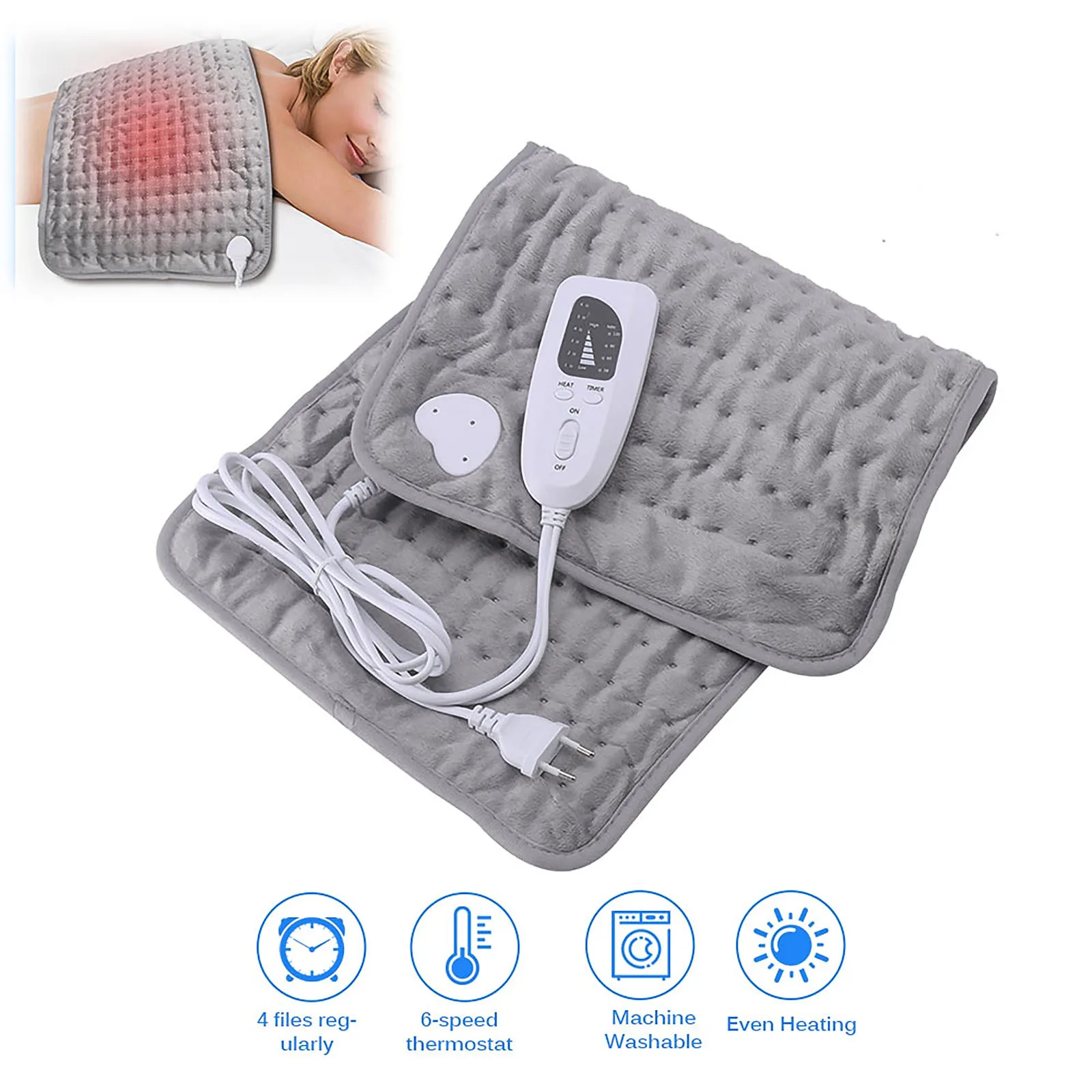 

60*30cm Electric Heating Pad Physiotherapy Therapy Blanket Thermal Shoulder Back Pain Relief Eliminate Fatigue Winter Warmer