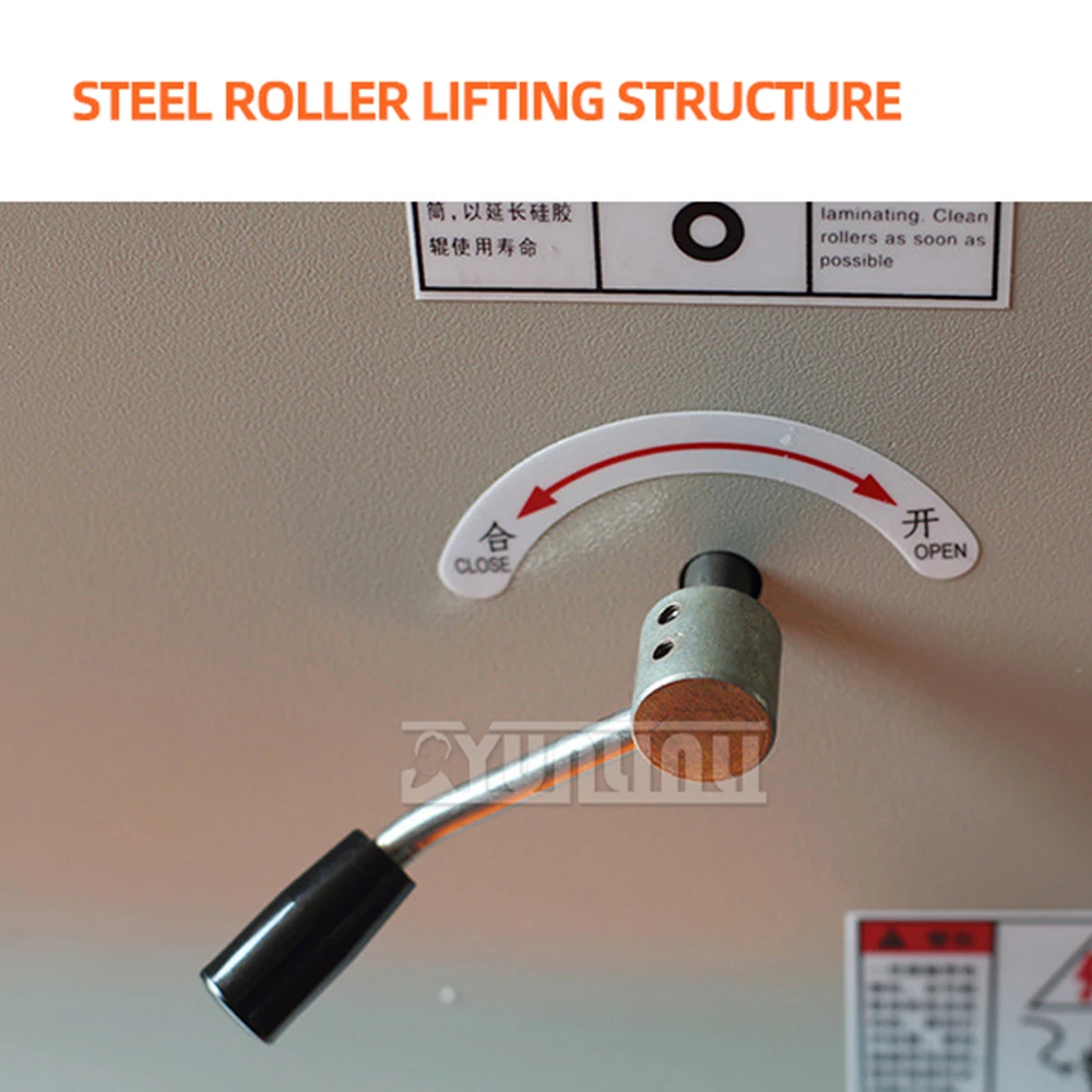 NEW Laminating machine 110V-220V Anti-curl laminating machine 365mm width Single /double sided steel roller TEMP control DC-380