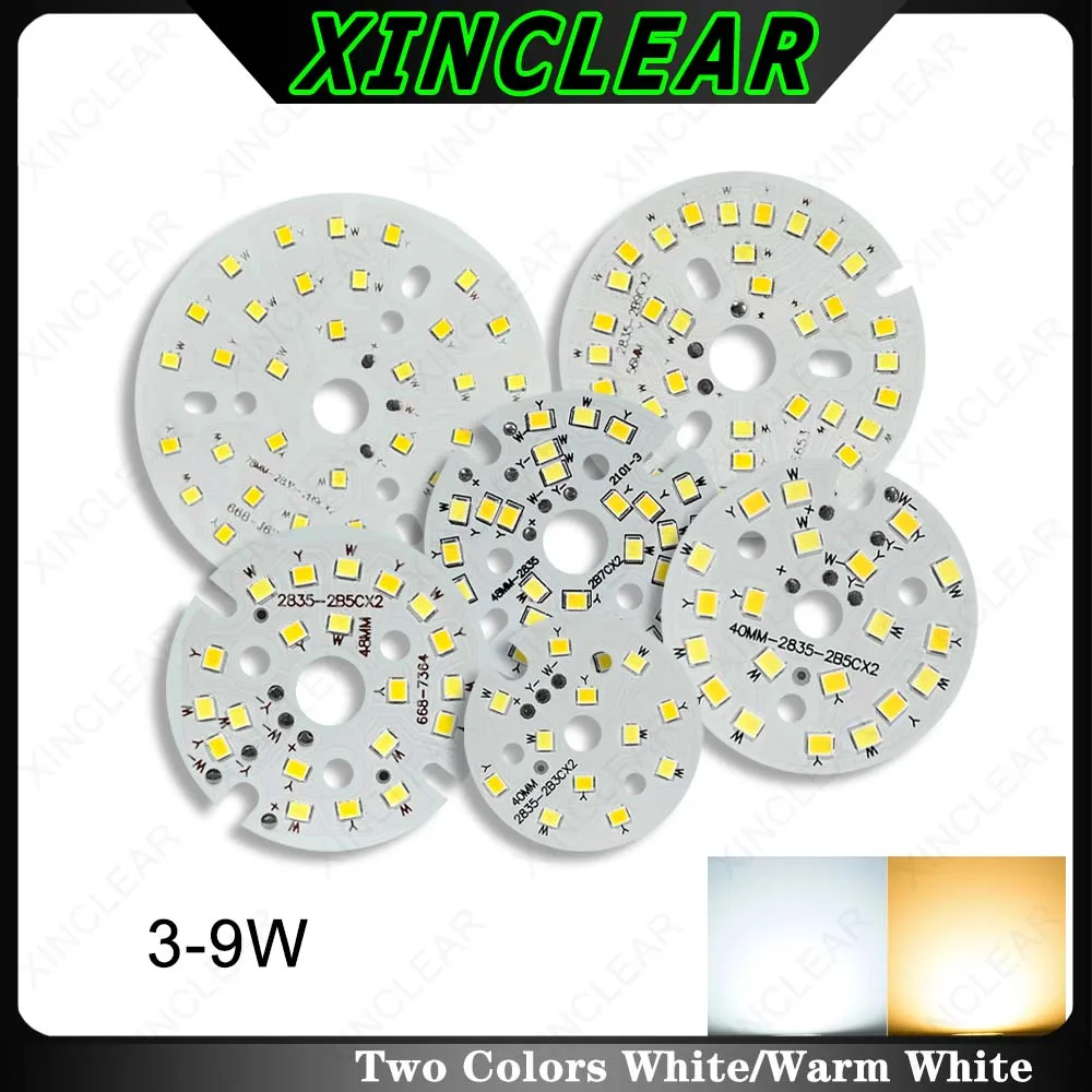 10pcs LED White Warm White Two Color Light Board 3W 5W 7W 9W SMD 2835 Chips PCB With LED For DIY LED Bulb Light Ceiling Lamp