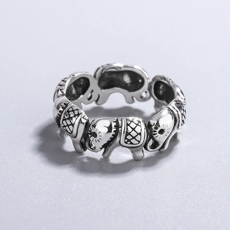 

Новые минималистичные ретро ювелирные изделия из стерлингового серебра 925 пробы с животными, индивидуальные кольца со слоном, изысканные открывающиеся кольца R202
