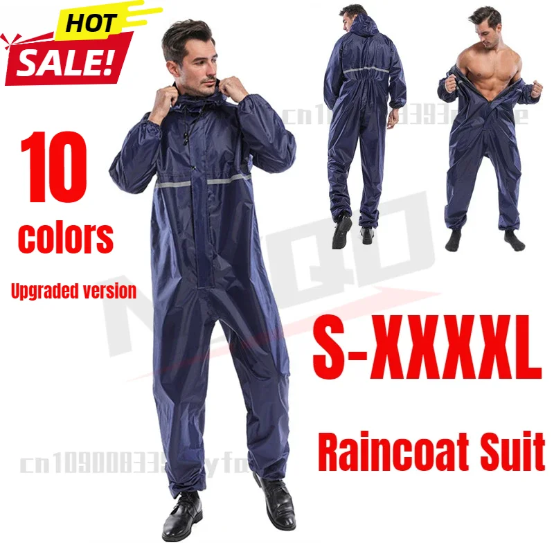 

Плащ, костюм, защита от дождя, мотоцикл, портативный для езды на открытом воздухе, цельный комбинезон, униформа, водонепроницаемое пончо с капюшоном