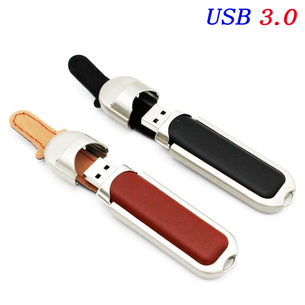 

USB3.0 Leather Pen Drive 128GB Business Gift Memory Stick 64GB Brown USB 3.0 Flash Drive 32GB High Speed Flash Disk 16GB 8GB 4GB
