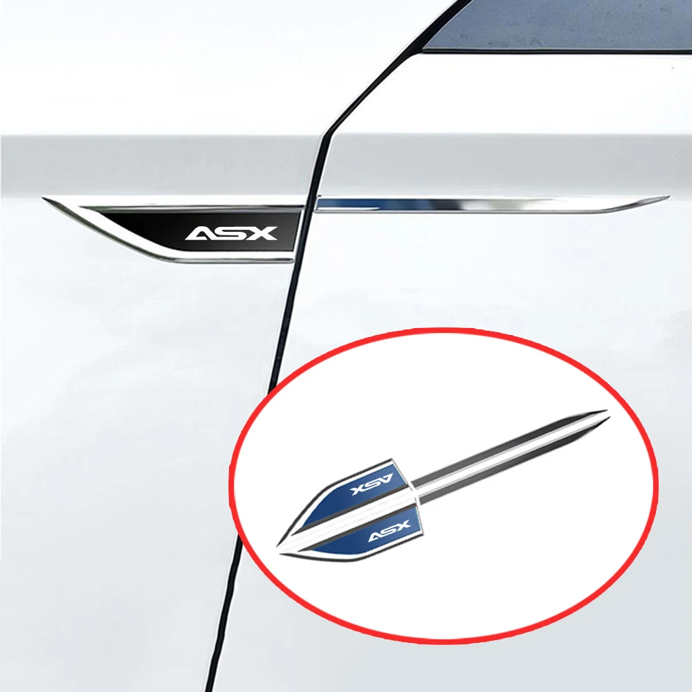 

2PCS Car Side Fender Knife Sticker Emblem Metal 3D Decor Blade Style Car Accessories Interior for Mitsubishi ASX Decals Styling