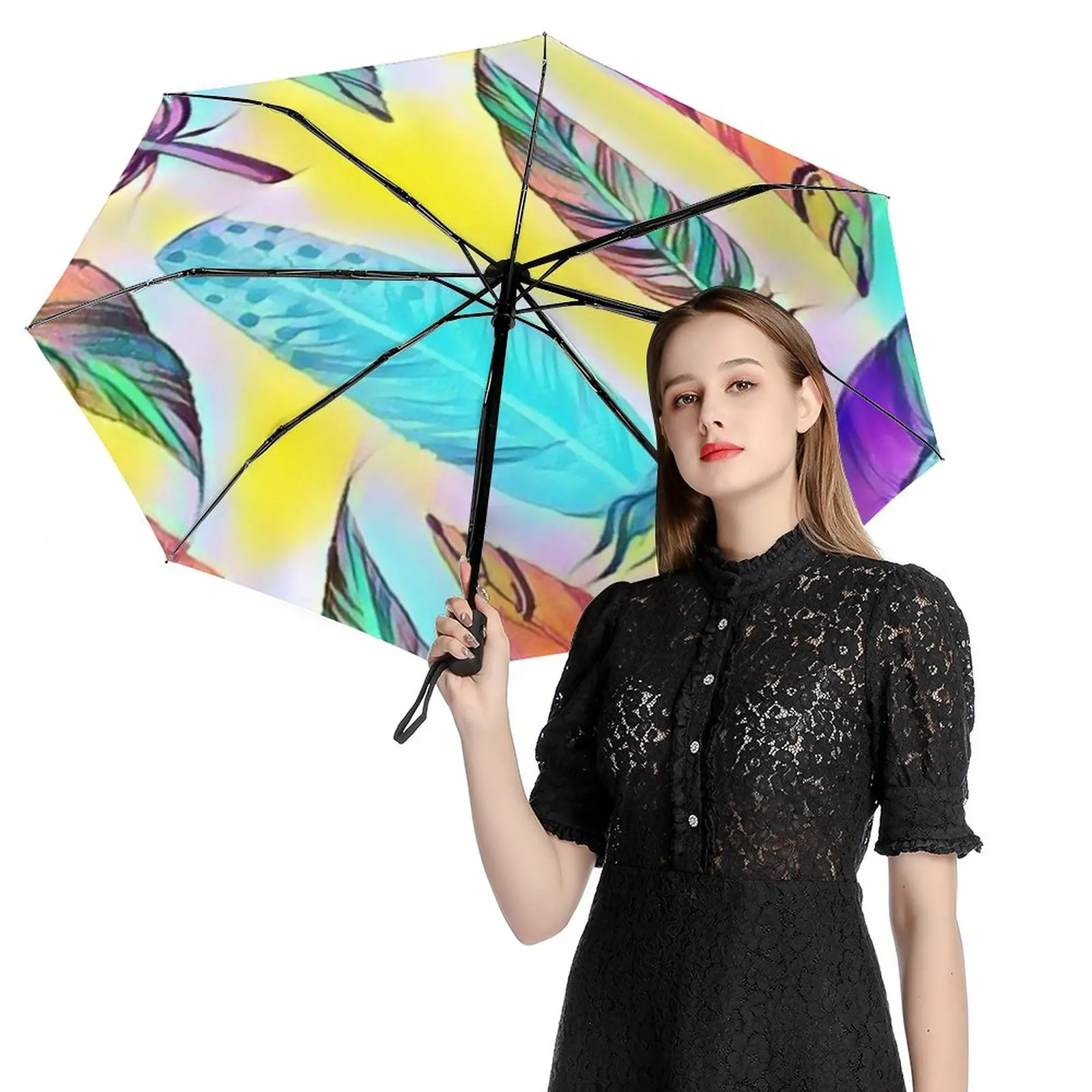 

Automatic Umbrella Rain Sun Rain Anti Uv Windproof Beach Umbrella Girl Parasol Folding Parasol Umbrellas Rain Women Portable115
