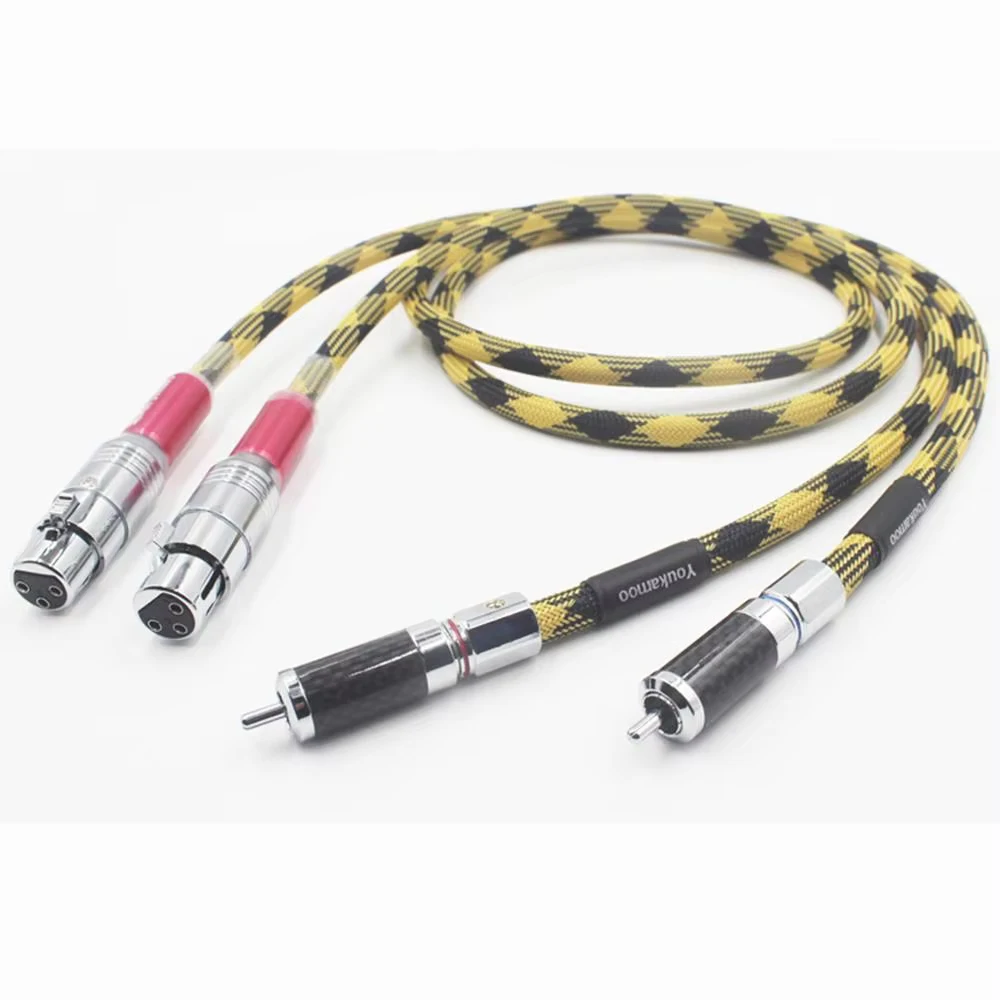 Youkamoo 2 XLR Female to RCA Male 2XLR to 2RCA, Dual XLR to Dual RCA, Silver Plated Audio interconnect Cable B2