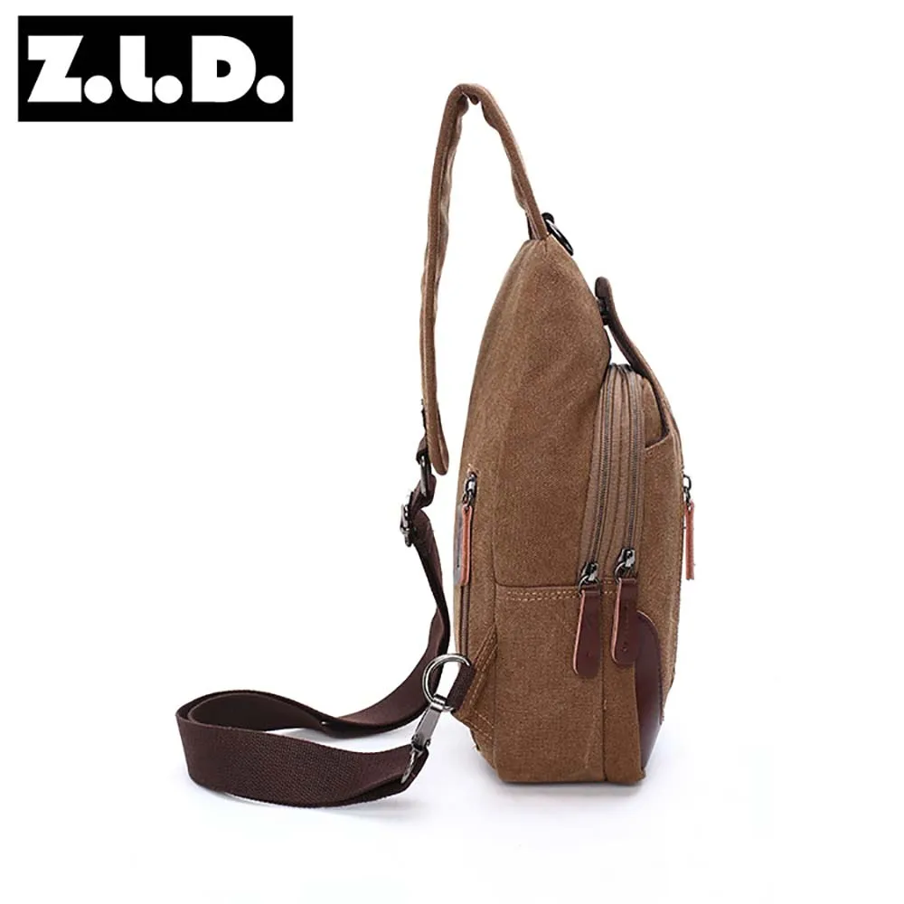 Brand New Men Vintage Canvas Leather Satchel Shoulder Sling Chest Pack Bag Sport Shoulder Bag Men