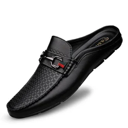 Summer Breathable Shoes Men Fashion Genuine Leather Mules Shoes Man Moccasins Casual Italian Luxury Brand Loafers Shoes for Men