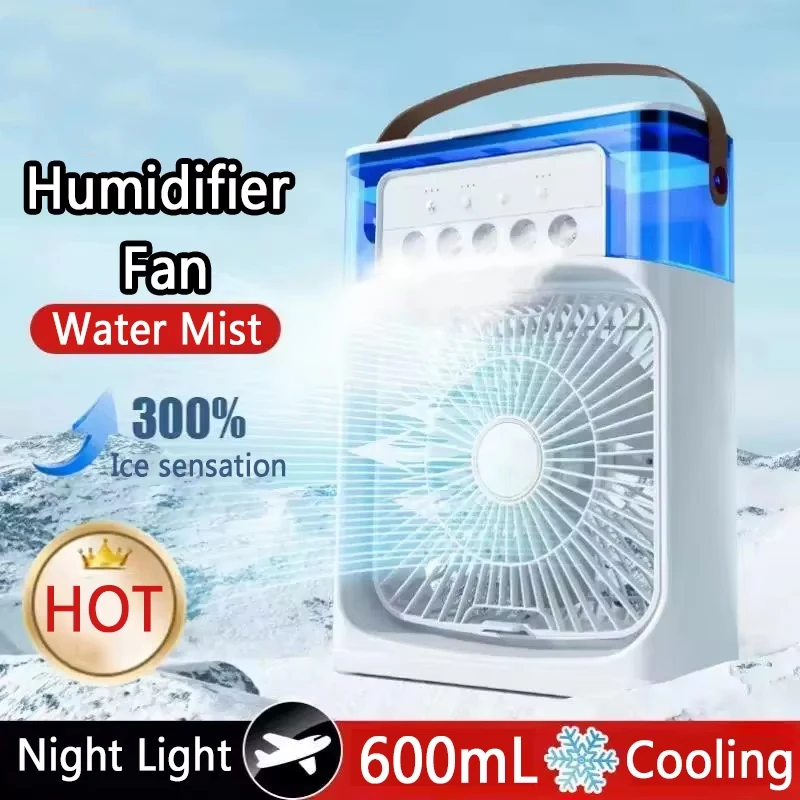 

Портативный увлажнитель, вентилятор, кондиционеры, USB электрический вентилятор, светодиодный ночник, водяной туман, 3 в 1, летний воздухоохладитель, увлажнитель