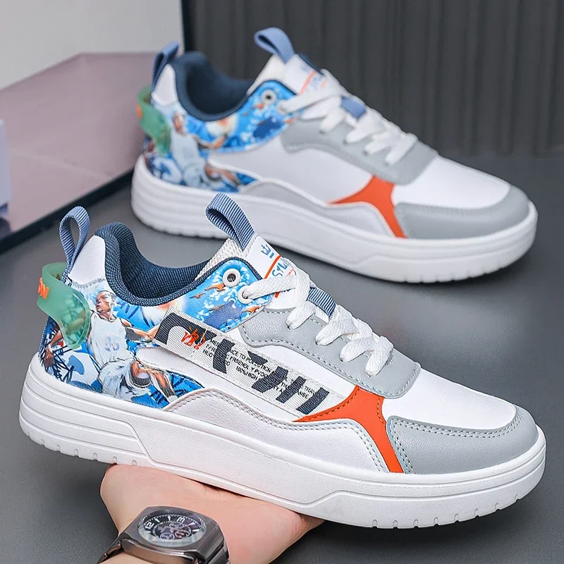 

Четырехсезонная классическая и модная обувь с кожаными панелями, противоскользящая и прочная повседневная спортивная обувь большого размера