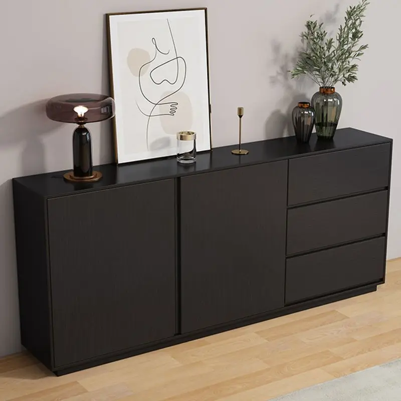 

Minimalist side cabinet Modern simple solid wood wine cabinet against the wall tea cabinet