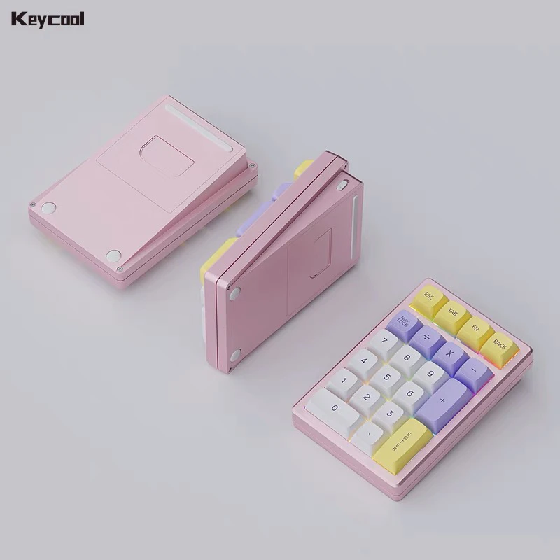 Keycool K21MAX Metal Mechanical Keyboard with ROG Nightmare Customized CNC The Tri-Mock PAD Digital Keyboard Hot Swap RGB