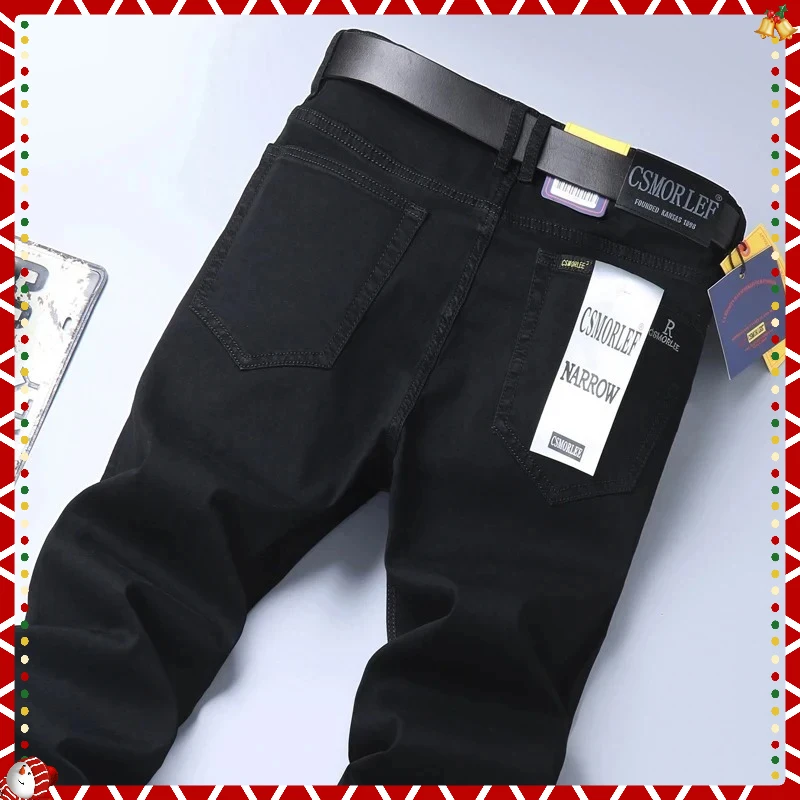 (Unisex) Spring Summer Thin Jeans Classic Style Fashion Stretch Regular Fit Denim Trousers Male Brand