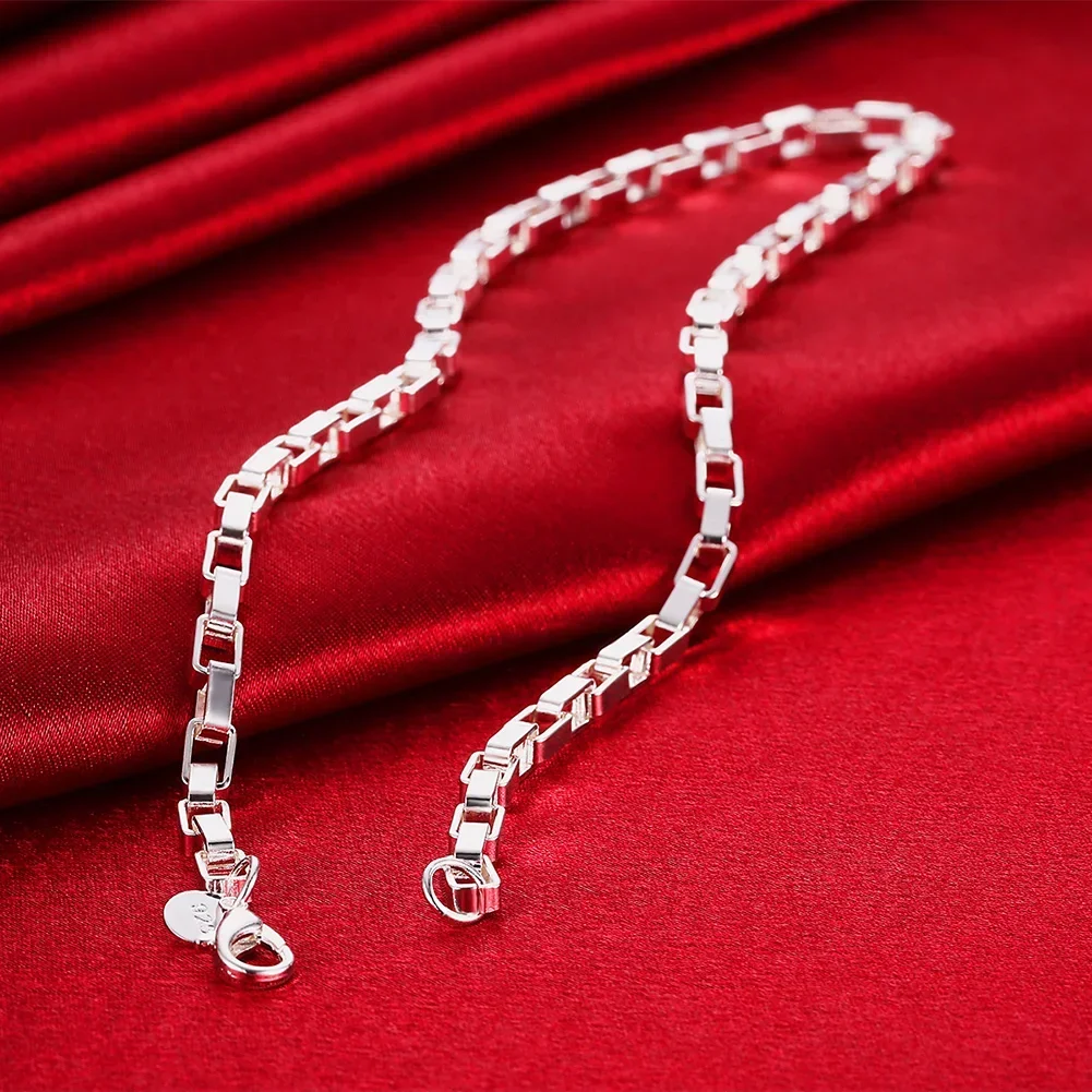 

Hot fine 5MM box chain 925 Sterling Silver Necklace For Women man 18 inches party Wedding luxury Jewelry brands Holiday gifts