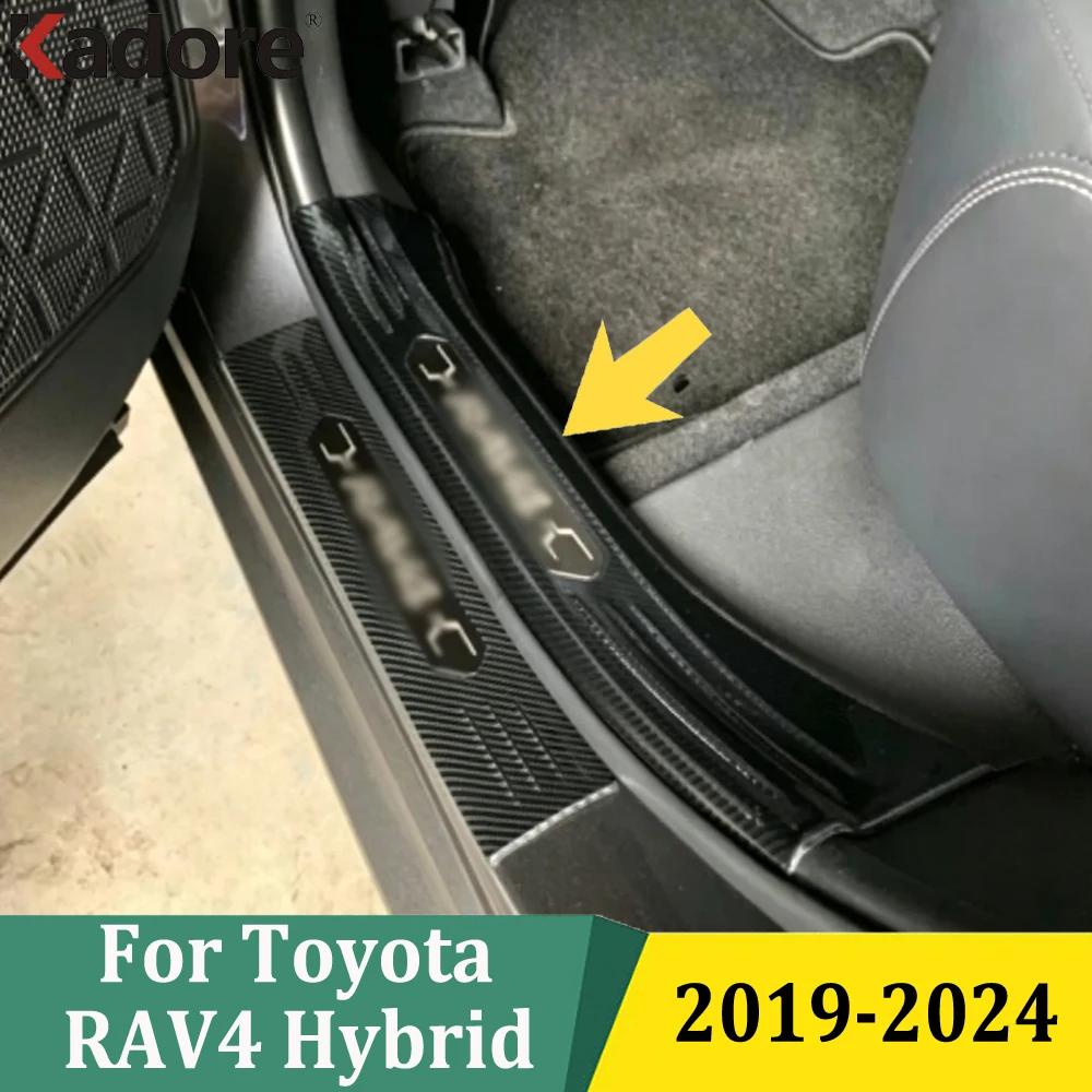 

For Toyota RAV4 RAV 4 2019 2020 2021 2022-2024 Side Door Sill Scuff Plates Welcome Pedal Entry Guard Cover Car Thresholds