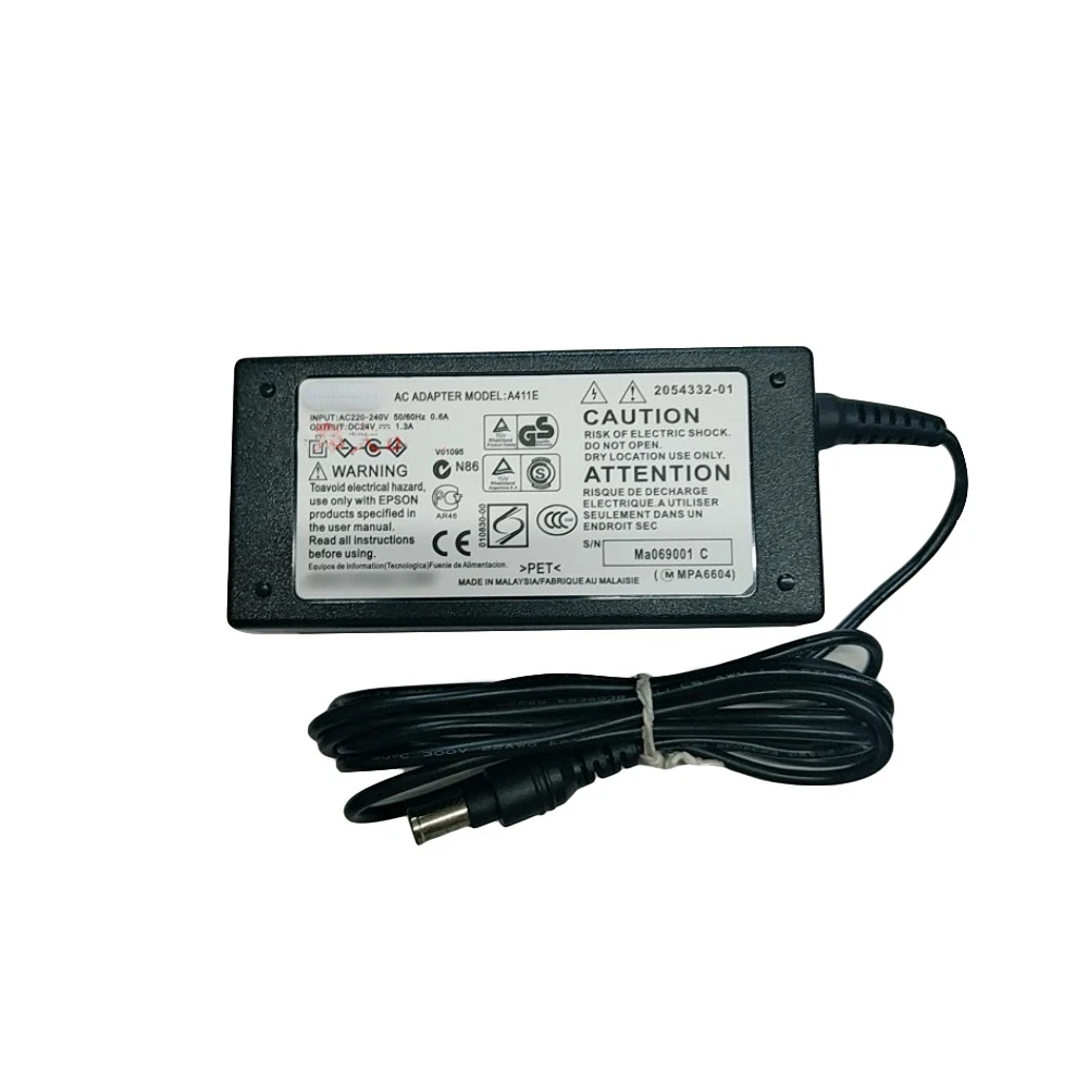Adaptador de corriente A411E Original, 24V, 1.3A, adecuado para EPSON 2480, 2580, 3590, V500, V600, V700, V750, cargador de GT-1500, GT-2500