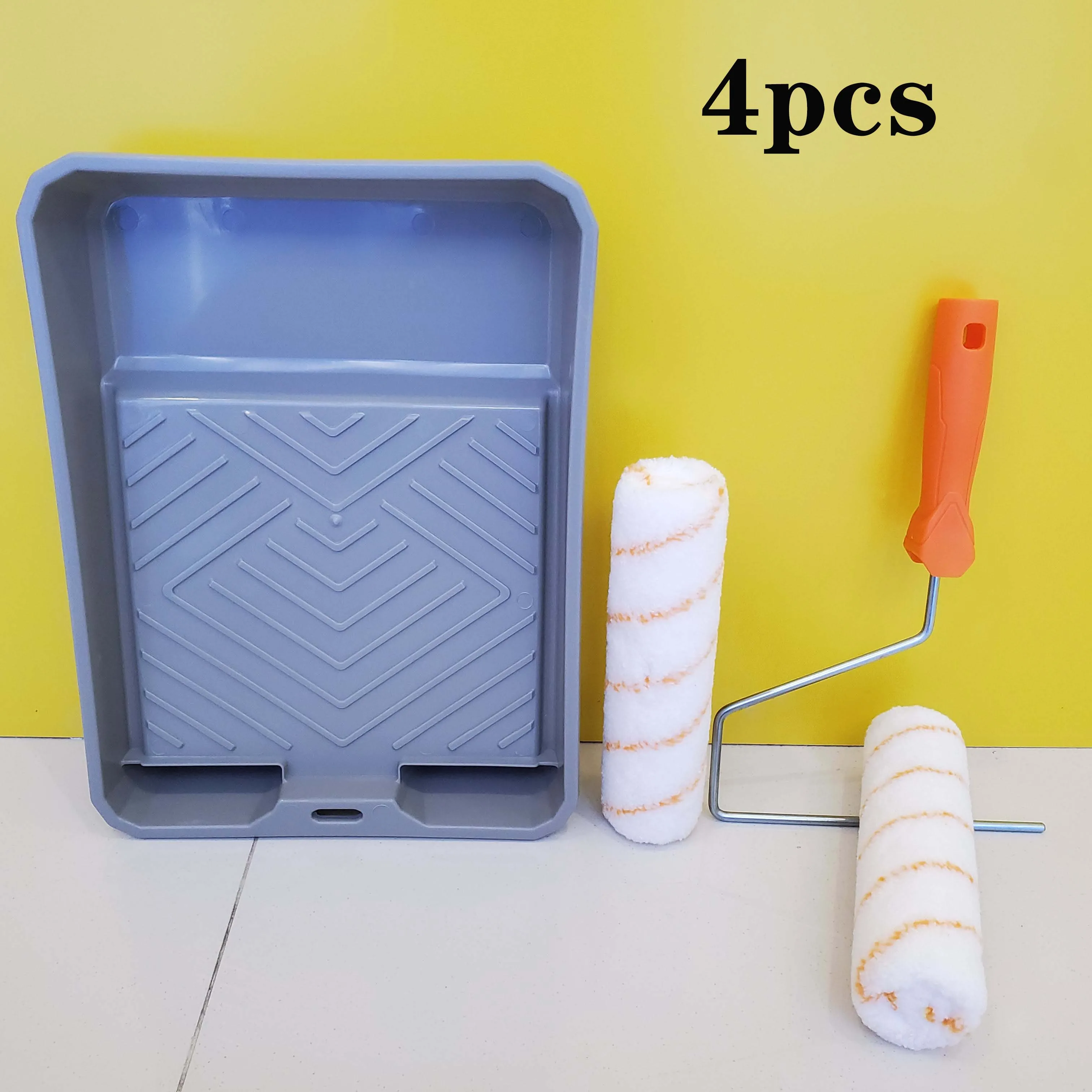 9-Inch Painting Tool Set with 1pcs Paint Tray + 2pcs Roller Brushes + 1pcs Stand Professional Construction And Renovation Combo