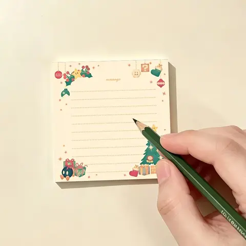 Pack of 200/100 Sheets of Christmas Tree Holiday Design Notepads, Cute Winter-Themed Notebooks with Gift and Decoration Motifs, Suitable for Study, Office Work, To-Do Lists, Reminders, and Daily Planning, Halloween and