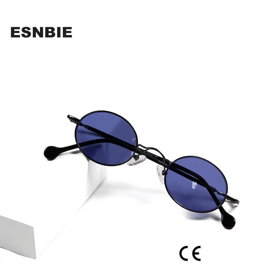 Modne metalowe małe owalne okulary przeciwsłoneczne damskie 2025 męskie okulary Punk Vintage Y2K projektant przeciwodblaskowe okulary przeciwsłoneczne dla kobiet