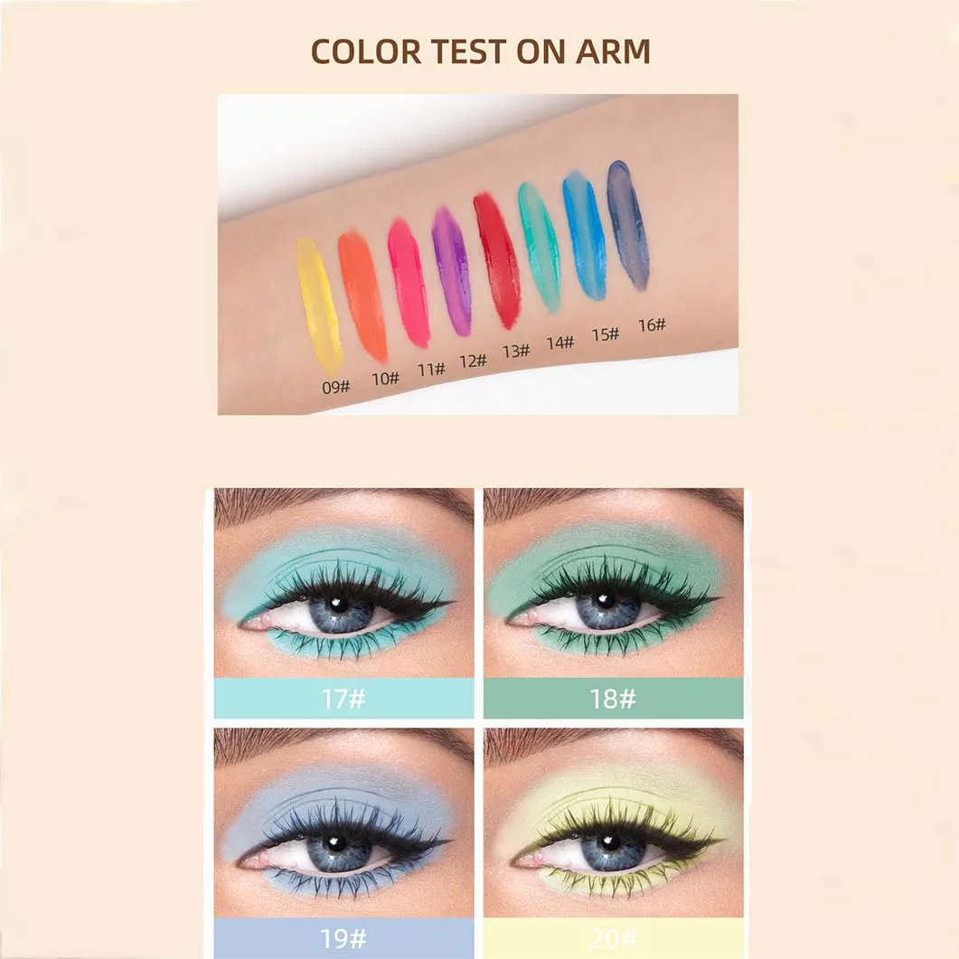 24 Colors Colorful Eyeshadow Liquid Waterproof Portable Eyeshadow Contouring Liquid Eye Makeup Supplies For Women Girls