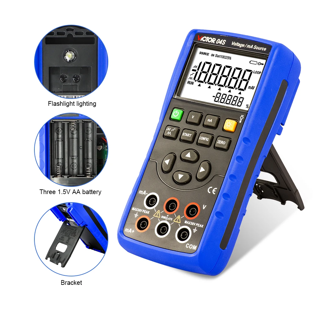 VICTOR 04S HIGH-PRECISION DIGITAL Voltage/mA Source 10V Voltage Output 30mA Current Simulation Calibrator 0.05% Accuracy