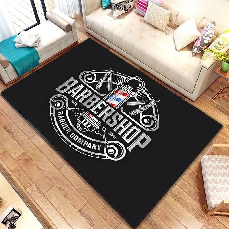 

Barber Shop Retro Sign Large Area Rugs 3D Carpets for Living Room Bedroom Sofa Doormat Kitchen Home Decor Non-slip Art Mats Gift