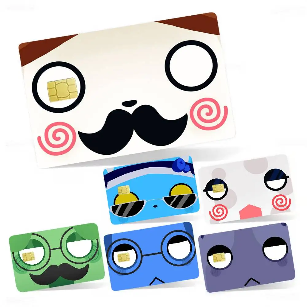 Cute A-Animal hospital Game 4pcs 1Set Card Stickers Small Waterproof Chip 4PCS Card Sticker Anti-Scratch
