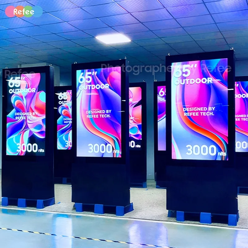 Outdoor Vertical Floor Standing Totem Kiosk IP65 Waterproof Screen LCD Display Advertising Player