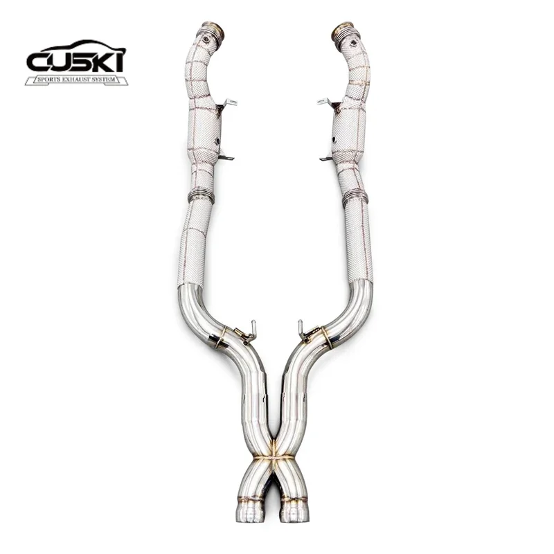 Pertains to Mercedes Benz S63 AMG W222 5.5T 2017-2019 race car exhaust downpipe Automotive Exhaust Modification Fittings,