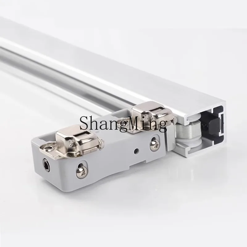 DSA metal wardrobe folding door without lower rail sliding sliding sliding door hanging rail pulley cloakroom top rail hardware