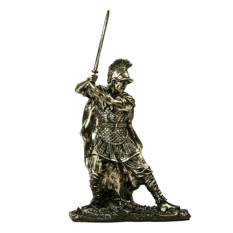 Antique Rome Warrior Statue Handmade Resin Military Commander Figurine General War Decor Collectibles Craft Ornament Accessories
