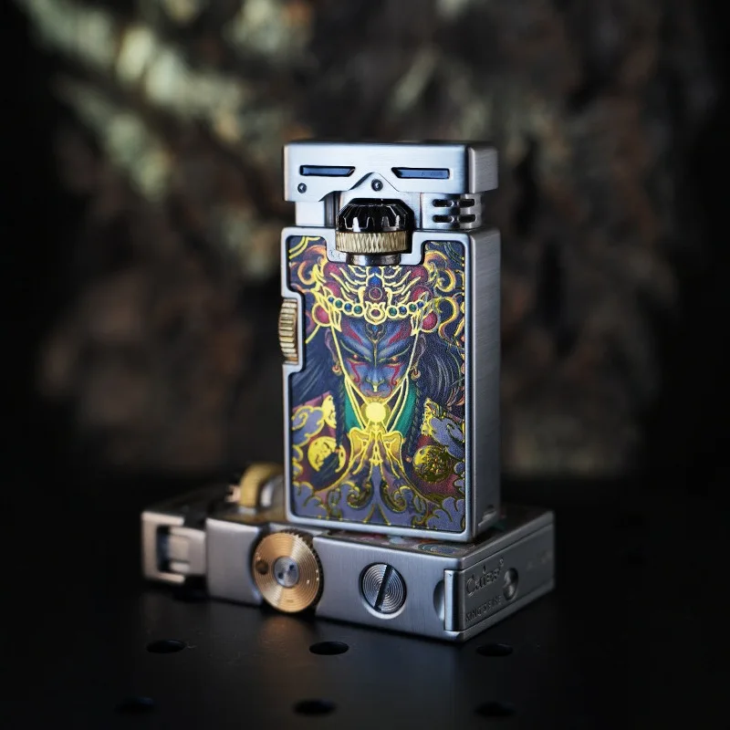 Leader Gear Linkage New Spin-painted Three-dimensional Decompression One-click Ignition Kerosiene Lighter