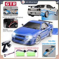 LDR/C LD1899 1/18 RC Model Drift Car GTR R34 Metal Alloy Body Shell Remote Control Car in Gyroscope Adult Children's Toys