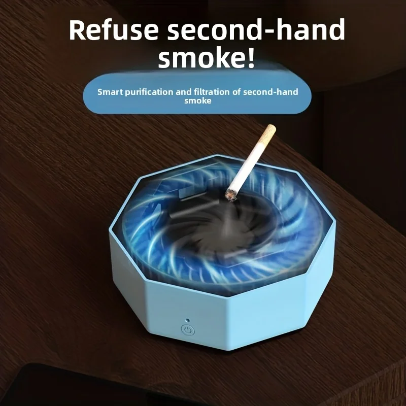 

Smart Air Purifying Ashtray with Powerful Suction Portable Smoke Eliminator Automatic Smoke Absorber Home Car Holder Gadget