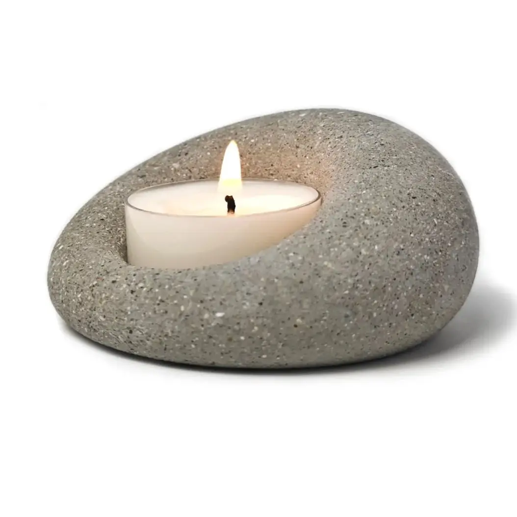 Creative atmosphere, white aromatherapy tray, candle holder, candle stand decoration, ins pebbles