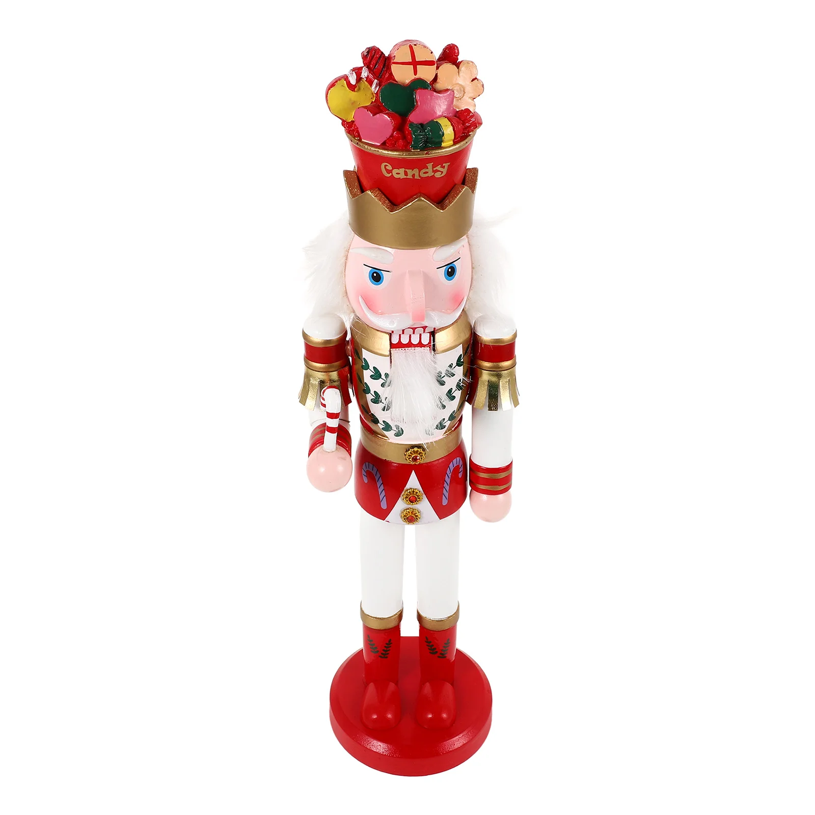 

38CM Wooden Nutcrackers King Christmas Decor Ornament Xmas Home Hotel Table Shelf Xmas Nutcrackers Mantel Photo Prop